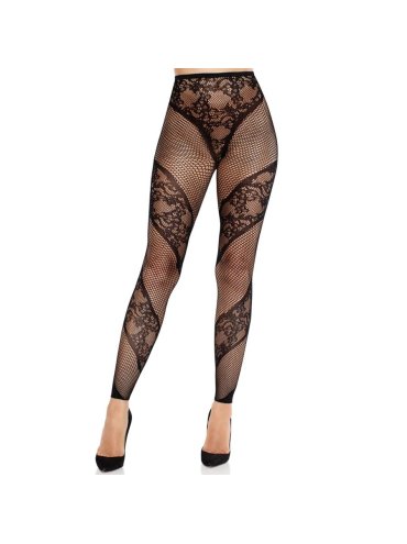 LEG AVENUE MALLAS SIN PIE DE ENCAJE Y TRANSPARENCIA NEGRO
