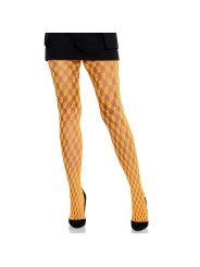 LEG AVENUE MALLAS DE ENCAJE CON OJALES NARANJA NEON