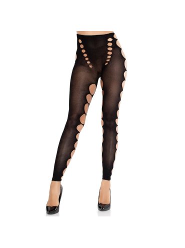 LEG AVENUE MEDIAS OPACAS SIN COSTURAS CON CORTE EN LOS PIES NEGRO