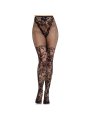 LEG AVENUE MEDIAS DE ENCAJE DAHLIA CON DETALLE DE RED NEGRO