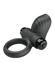 PRETTY LOVE ANILLO VIBRADOR PARA PENE ADRIEN 10 FUNCIONES NEGRO
