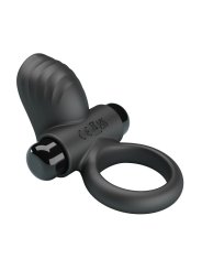 PRETTY LOVE ANILLO VIBRADOR PARA PENE ADRIEN 10 FUNCIONES NEGRO