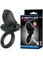 PRETTY LOVE ANILLO VIBRADOR PARA PENE ADRIEN 10 FUNCIONES NEGRO