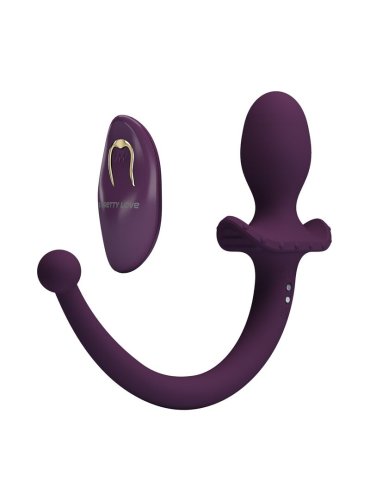 PRETTY LOVE LIOEA PLUG ANAL CON COLA VIBRADOR 12 FUNCIONES COLOR MORADO CONTROL REMOTO