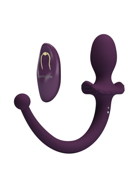 PRETTY LOVE LIOEA PLUG ANAL CON COLA VIBRADOR 12 FUNCIONES COLOR MORADO CONTROL REMOTO
