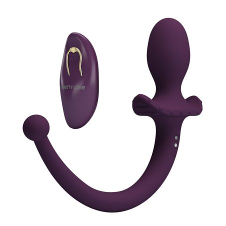 PRETTY LOVE LIOEA PLUG ANAL CON COLA VIBRADOR 12 FUNCIONES COLOR MORADO CONTROL REMOTO