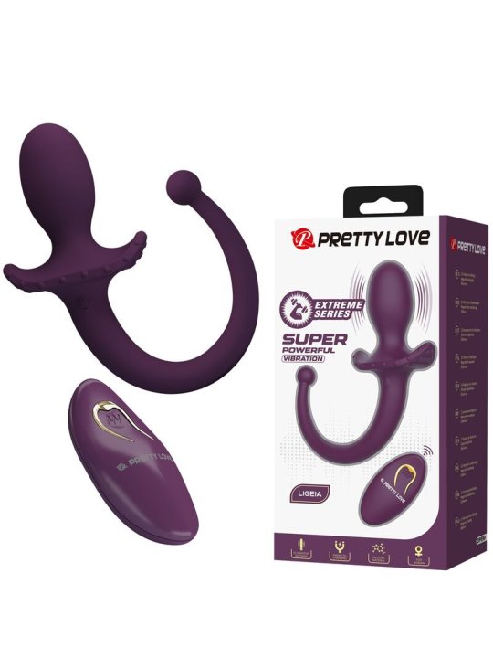 PRETTY LOVE LIOEA PLUG ANAL CON COLA VIBRADOR 12 FUNCIONES COLOR MORADO CONTROL REMOTO