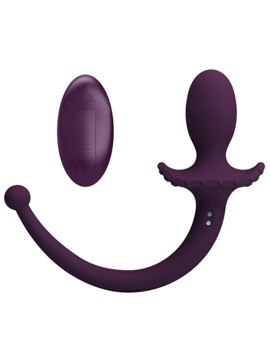 PRETTY LOVE LIOEA PLUG ANAL CON COLA VIBRADOR 12 FUNCIONES COLOR MORADO CONTROL REMOTO
