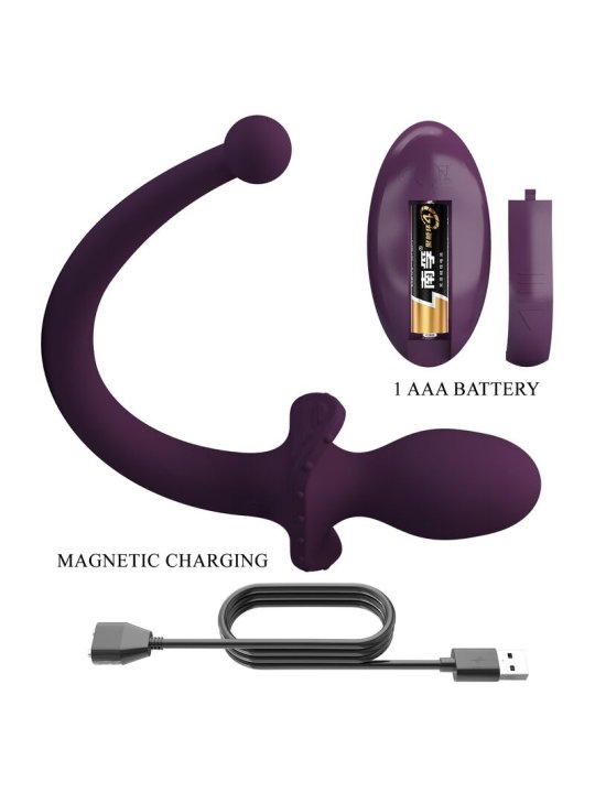 PRETTY LOVE LIOEA PLUG ANAL CON COLA VIBRADOR 12 FUNCIONES COLOR MORADO CONTROL REMOTO