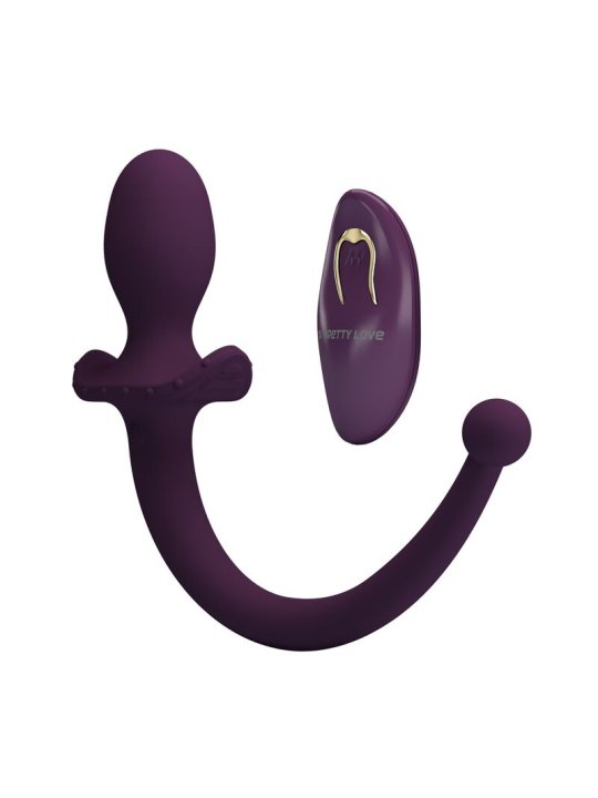 PRETTY LOVE LIOEA PLUG ANAL CON COLA VIBRADOR 12 FUNCIONES COLOR MORADO CONTROL REMOTO