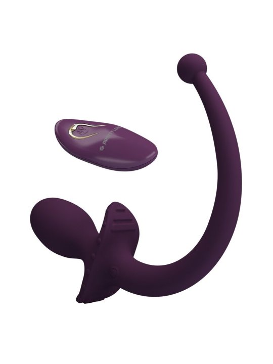 PRETTY LOVE LIOEA PLUG ANAL CON COLA VIBRADOR 12 FUNCIONES COLOR MORADO CONTROL REMOTO