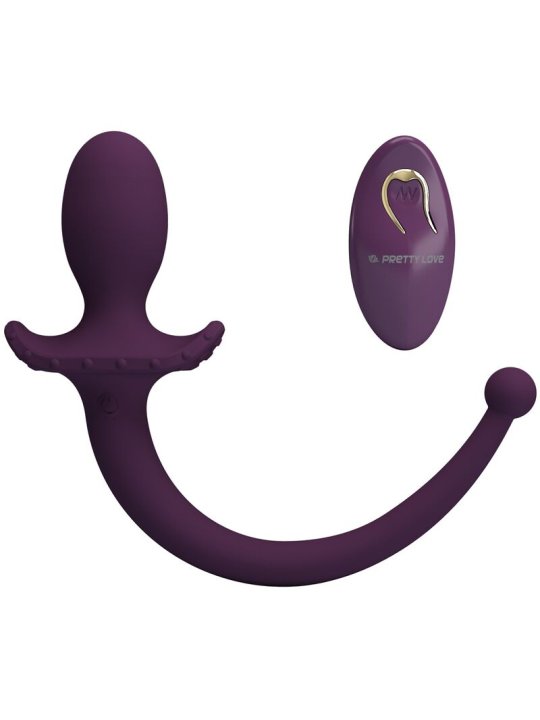 PRETTY LOVE LIOEA PLUG ANAL CON COLA VIBRADOR 12 FUNCIONES COLOR MORADO CONTROL REMOTO