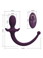 PRETTY LOVE LIOEA PLUG ANAL CON COLA VIBRADOR 12 FUNCIONES COLOR MORADO CONTROL REMOTO
