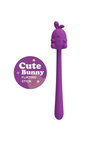 PRETTY LOVE VIBRADOR FLEXIBLE CUTE BUNNY FLIRTING STICK RECARGABLE USB MORADO