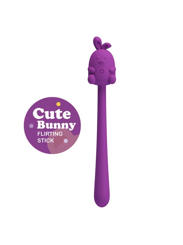 PRETTY LOVE VIBRADOR FLEXIBLE CUTE BUNNY FLIRTING STICK RECARGABLE USB MORADO