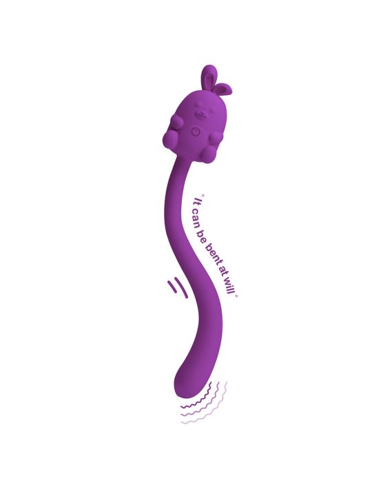 PRETTY LOVE VIBRADOR FLEXIBLE CUTE BUNNY FLIRTING STICK RECARGABLE USB MORADO