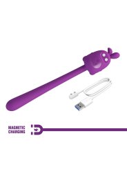 PRETTY LOVE VIBRADOR FLEXIBLE CUTE BUNNY FLIRTING STICK RECARGABLE USB MORADO