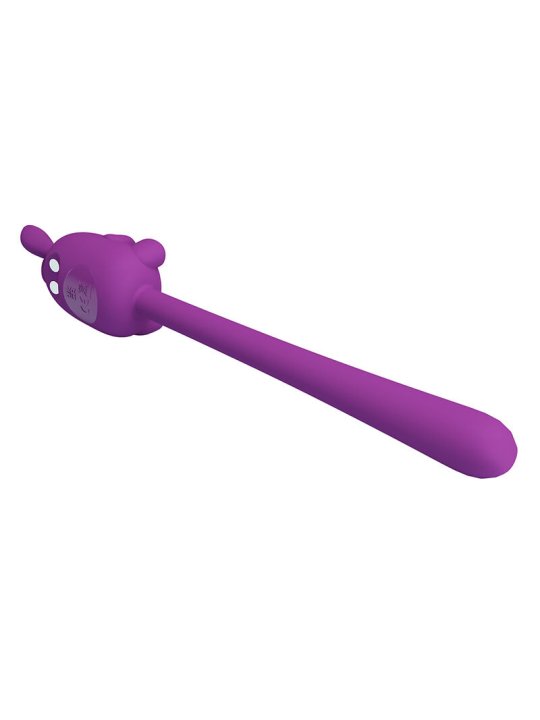 PRETTY LOVE VIBRADOR FLEXIBLE CUTE BUNNY FLIRTING STICK RECARGABLE USB MORADO