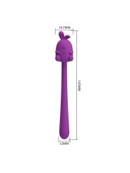 PRETTY LOVE VIBRADOR FLEXIBLE CUTE BUNNY FLIRTING STICK RECARGABLE USB MORADO