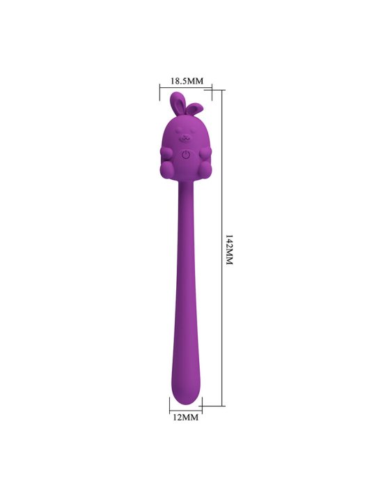 PRETTY LOVE VIBRADOR FLEXIBLE CUTE BUNNY FLIRTING STICK RECARGABLE USB MORADO