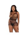 LEG AVENUE SET CAMISETA PANTALON REJILLA NEGRO