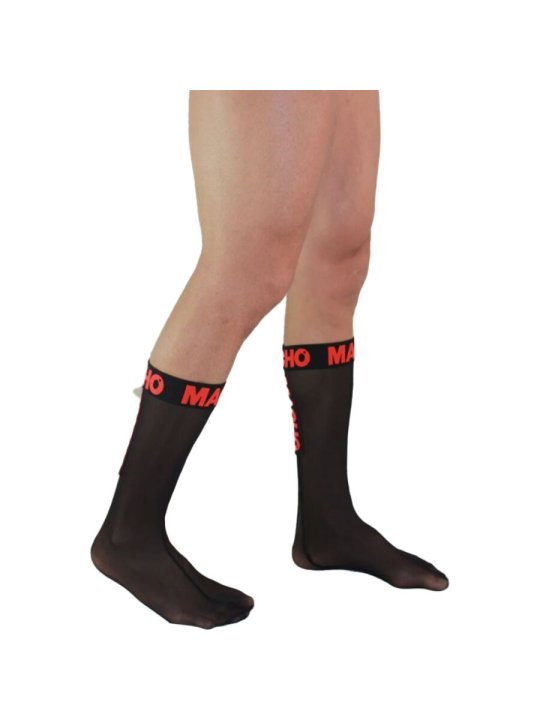 MACHO CALCETINES FINOS NEGRO ROJO TALLA UNICA
