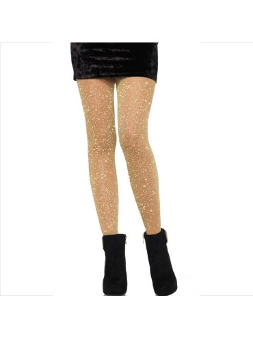 LEG AVENUE MEDIAS TRANSPARENTES DORADAS