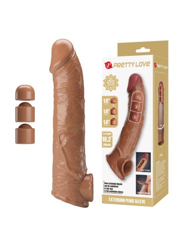 PRETTY LOVE FUNDA EXTENSORA PARA PENE AJUSTABLE 26 CM O 4 CM COLOR NATURAL