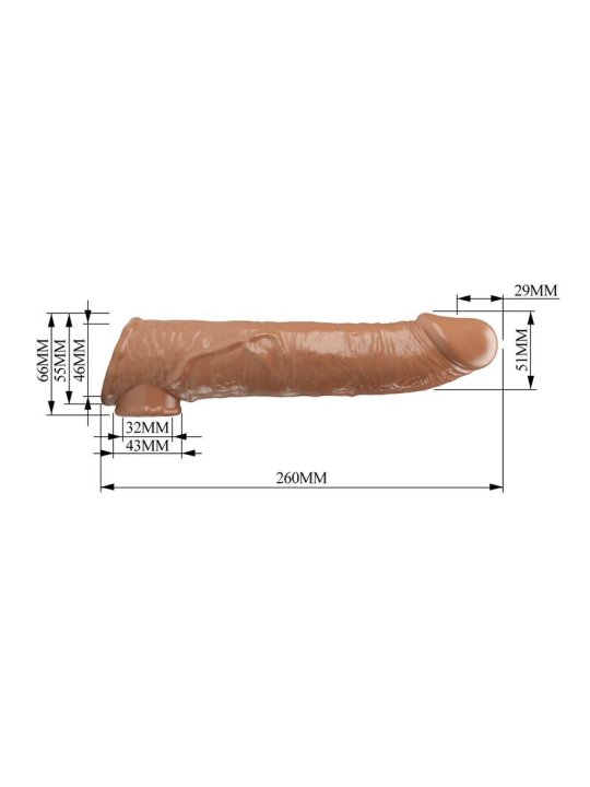 PRETTY LOVE FUNDA EXTENSORA PARA PENE AJUSTABLE 26 CM O 4 CM COLOR NATURAL
