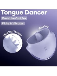 SATISFYER TONGUE DANCER ESTIMULADOR CLITORIANO CON VIBRACION Y PULSACIONES LILA