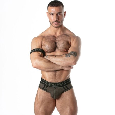 LOCKER GEAR SPORT MESH JOCK BRIEF CAQUI XL