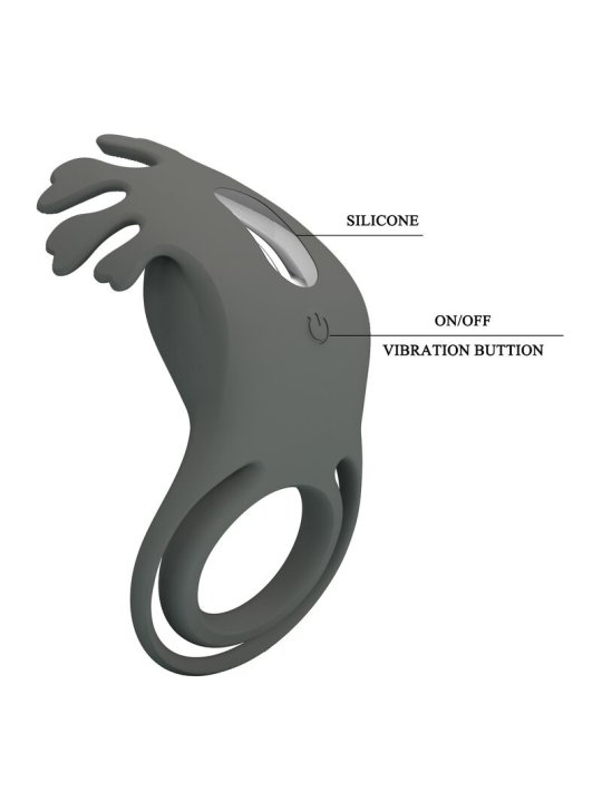 PRETTY LOVE ANILLO VIBRADOR RECARGABLE CON ESTIMULADOR