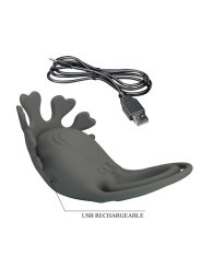 PRETTY LOVE ANILLO VIBRADOR RECARGABLE CON ESTIMULADOR