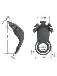 PRETTY LOVE ANILLO VIBRADOR RECARGABLE CON ESTIMULADOR