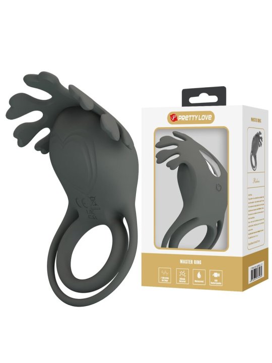 PRETTY LOVE ANILLO VIBRADOR RECARGABLE CON ESTIMULADOR