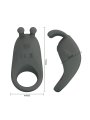 PRETTY LOVE ANILLO VIBRADOR RECARGABLE CON ESTIMULADOR DE CONEJO