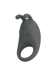 PRETTY LOVE ANILLO VIBRADOR RECARGABLE CON ESTIMULADOR DE CONEJO