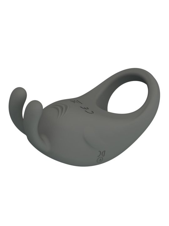 PRETTY LOVE ANILLO VIBRADOR RECARGABLE CON ESTIMULADOR DE CONEJO