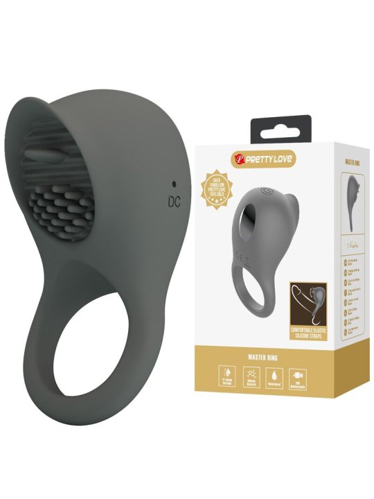 PRETTY LOVE ANILLO VIBRADOR RECARGABLE CON ESTIMULACION ORAL