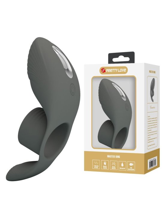 PRETTY LOVE ANILLO VIBRADOR RECARGABLE CON DOBLE ESTIMULACION