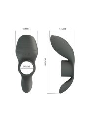 PRETTY LOVE ANILLO VIBRADOR RECARGABLE CON DOBLE ESTIMULACION