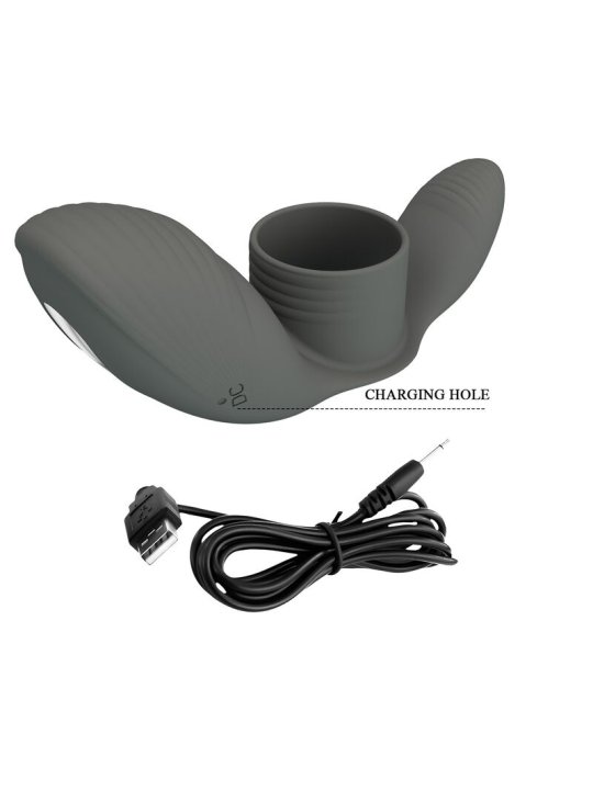 PRETTY LOVE ANILLO VIBRADOR RECARGABLE CON DOBLE ESTIMULACION