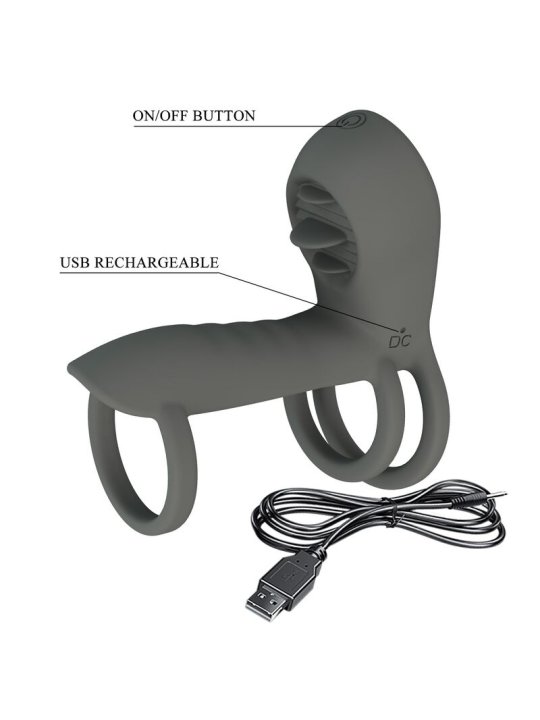 PRETTY LOVE FUNDA PARA PENE CON DOBLE ESTIMULACION Y EFECTO ORAL