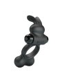 PRETTY LOVE ANILLO VIBRADOR PARA PENE CON ESTIMULADOR DE CONEJITO 10 FUNCIONES NEGRO