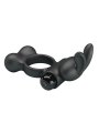 PRETTY LOVE ANILLO VIBRADOR PARA PENE CON ESTIMULADOR DE CONEJITO 10 FUNCIONES NEGRO