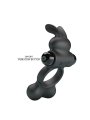 PRETTY LOVE ANILLO VIBRADOR PARA PENE CON ESTIMULADOR DE CONEJITO 10 FUNCIONES NEGRO