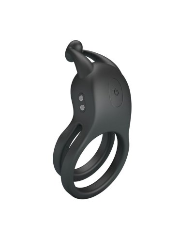 PRETTY LOVE GOODWIN ANILLO VIBRADOR DOBLE PARA PENE RECARGABLE NEGRO