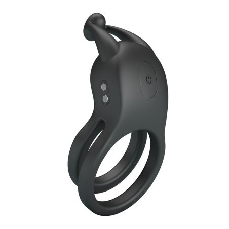 PRETTY LOVE GOODWIN ANILLO VIBRADOR DOBLE PARA PENE RECARGABLE NEGRO