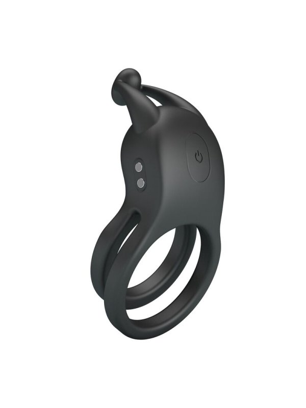 PRETTY LOVE GOODWIN ANILLO VIBRADOR DOBLE PARA PENE RECARGABLE NEGRO