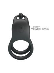 PRETTY LOVE GOODWIN ANILLO VIBRADOR DOBLE PARA PENE RECARGABLE NEGRO